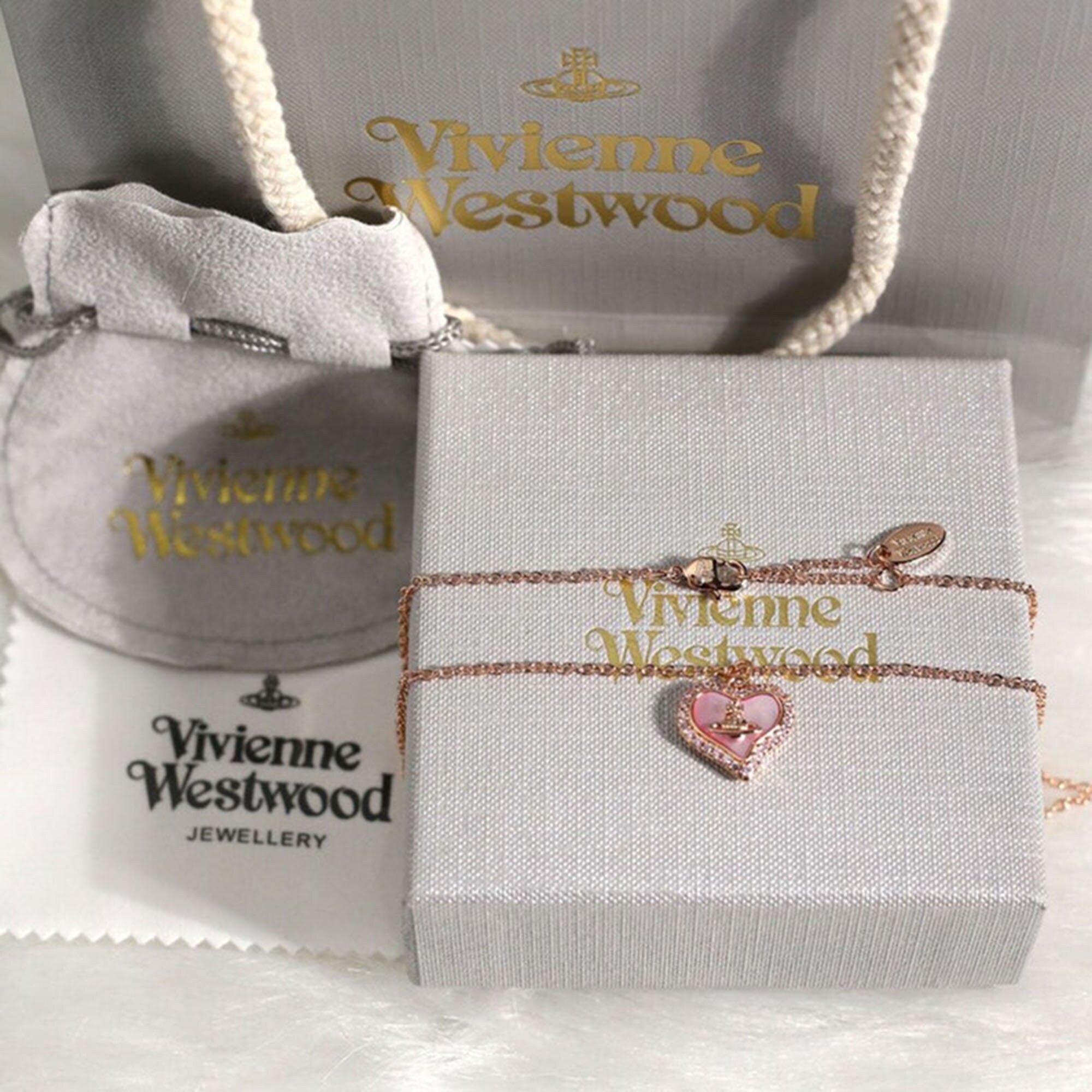 Vivienne Westwood Heart Shape Bag Enamel Orb Motif Stamping Authentic F/S  Japan