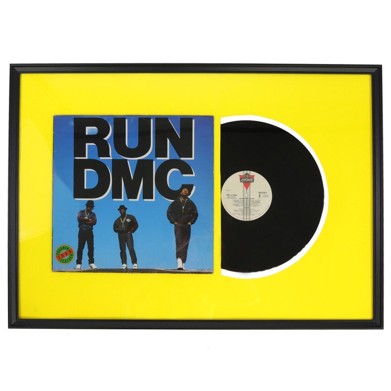 RUN DMC Tougher Than Leather Framed Vinyl Record Yellow