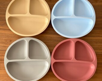 Silicone Suction Plate, Divided Toddler Plate, Baby-Led Weaning