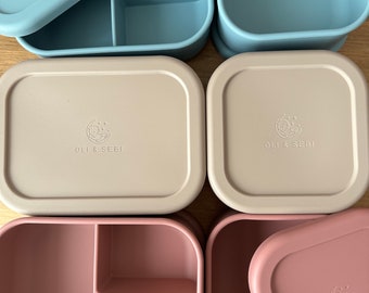 Silicone Bento Lunch Box, Kids Lunchbox, School Lunch Box, Square Snackbox, Silicone snack box, Plastic Free