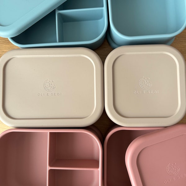 Silicone Bento Lunch Box, Kids Lunchbox, School Lunch Box, Square Snackbox, Silicone snack box, Plastic Free