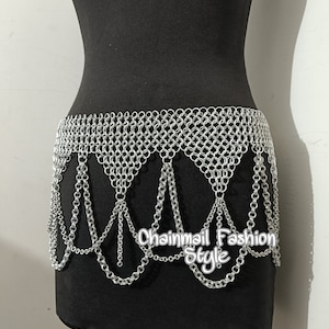 Chainmai riem, lichaamssieraden, maliënkolder middeleeuwse cosplay, Moederdagcadeau, korsetriem, re-enactment pantser SCA Larp gotische Renfaire rok