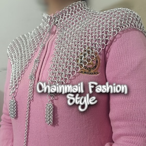 Chainmail Shoulder, Chainmaille Medieval Cosplay Costume, Aluminum Open Front Shawl, Mother&#39;s day Gift, Double Style Unisex Wear Reenactment