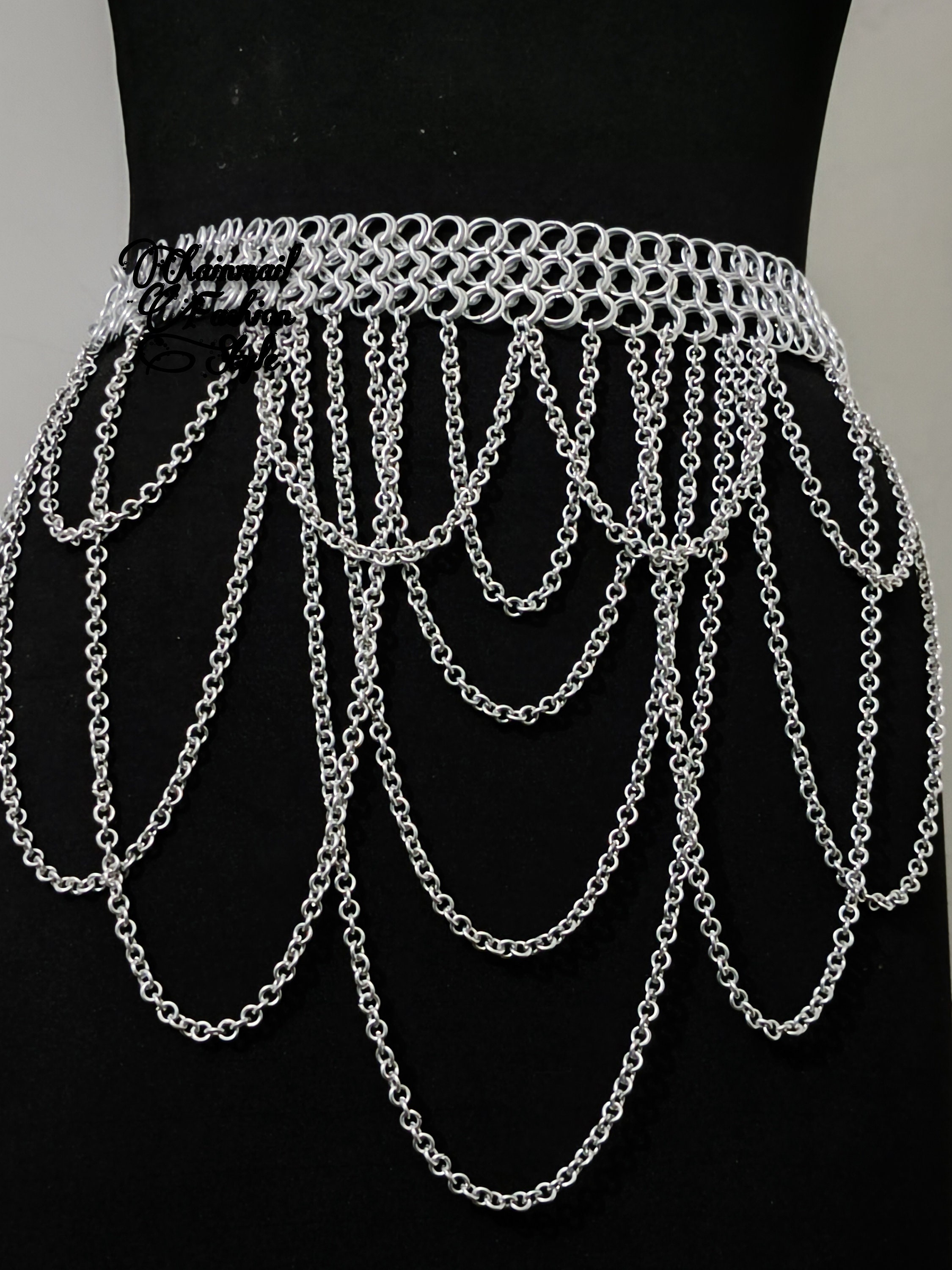 Stunning Silver Body Waist Chain Retro ?W/Butterlies Adjustable NWT Dripping Waist Chain in Silver | Sculptural & Statement  main image 2