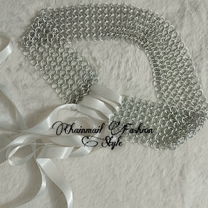 Chainmaille tailleriem, Europese 4 in 1 middeleeuwse korsetriem versieren/aanpassen met lint, bodyJewellery, stoompunk handgemaakt halloweencadeau