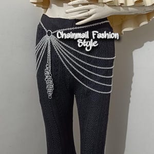 Chainmail Side View Layered Chain Belt, Simple Hollow Love Metal Waist Chain Belt, , Tassel Body Chain, Elegant Punk Dress Belt, Women Gift