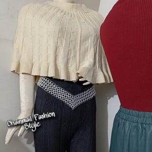 Chainmaille dames/meisjes zilveren riem, metalen buikriem met ketting, hoge tailleriem, lichaamssieraden, driehoekige ontwerpkettingriem, vintage riem