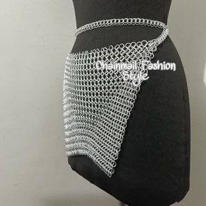 Chainmaille Unisex Skirt, Medieval Chainmail Body Jewelery, Chainmail Viking Skirt, SCA Larp Reenactment Ren Faire Costume, Christmas Gift