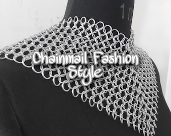 Chainmaille Kraag Metaal Aluminium Chainmail Ringetje Chainmaille Halsstuk Cosplay Kostuum Chainmail Festival Renaissance Faire Larp Cadeau