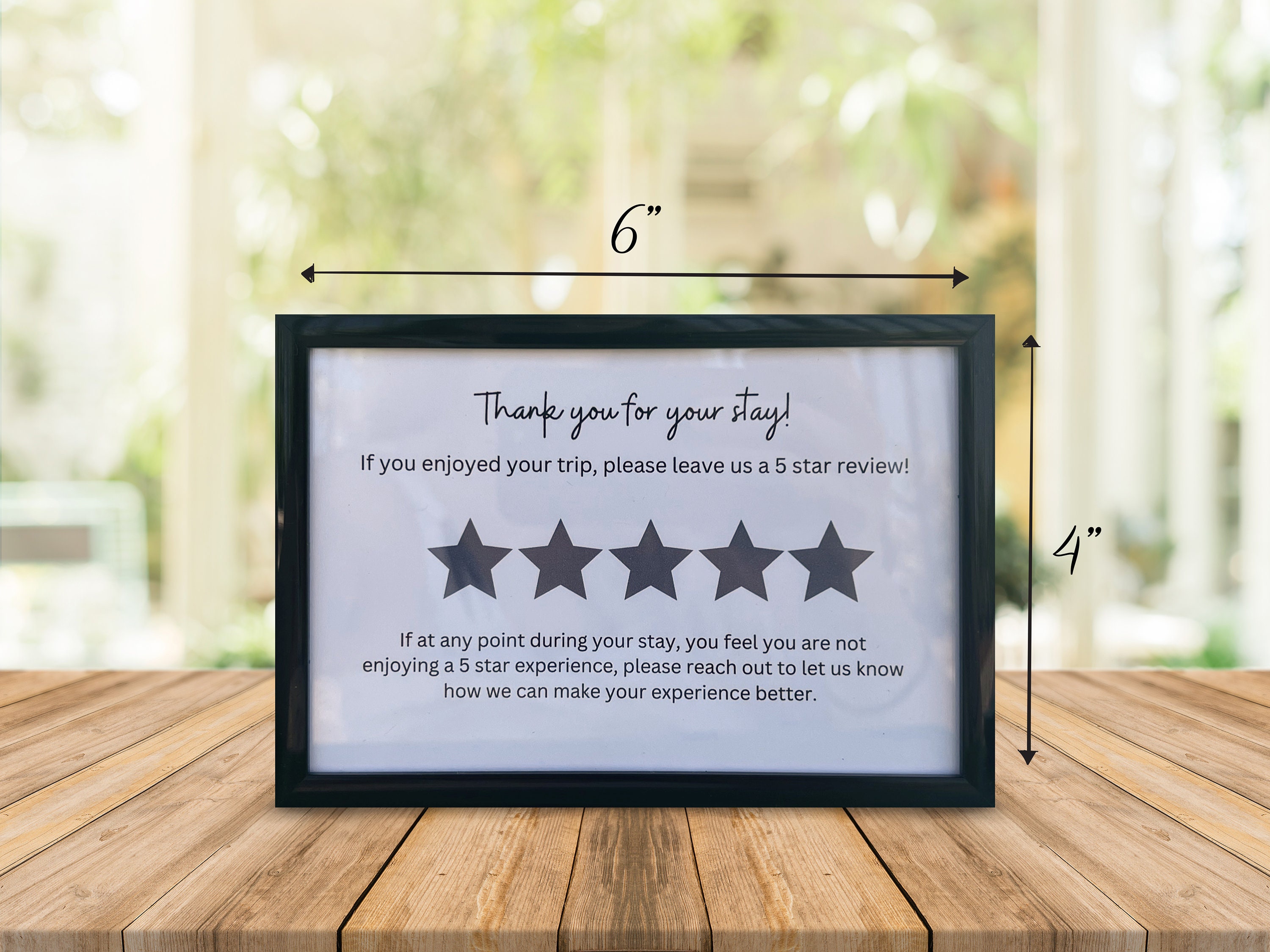 Review Lessons Sign Five Star Review Request Sign for Airbnb VRBO and Vacation Rentals. Get ...