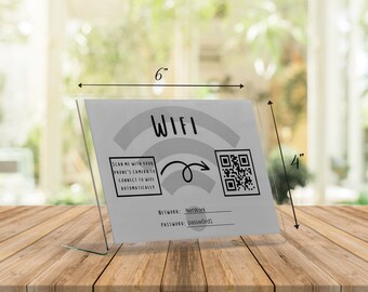 WiFi QR Code Sign for Airbnb and VRBO: Instant Connection for Guests - Multiple Colors Available. High Quality and easy to use for rentals