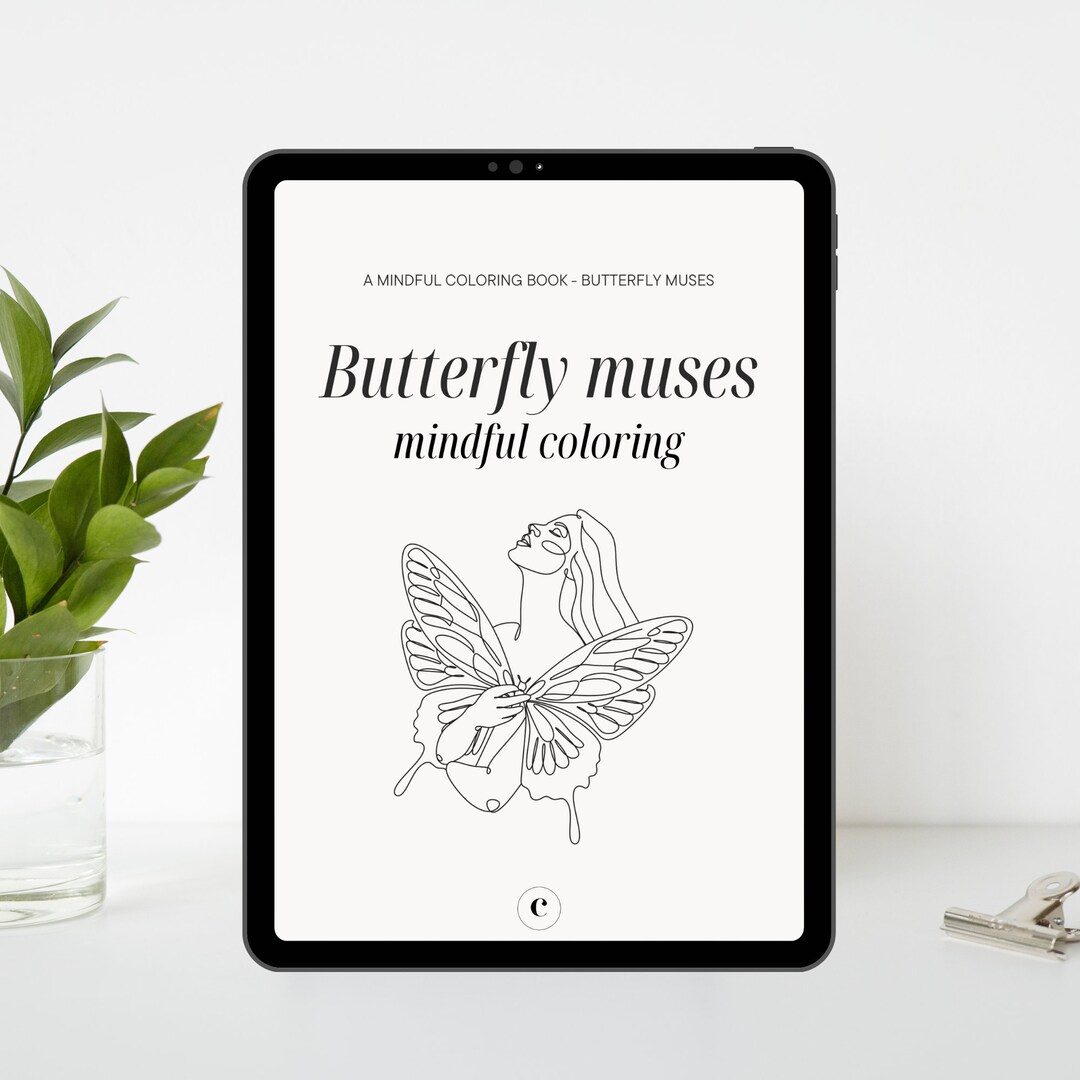 29 Mindful Coloring Butterfly Muses Digital Coloring Book PDF Download for Goodnotes on iPad ...