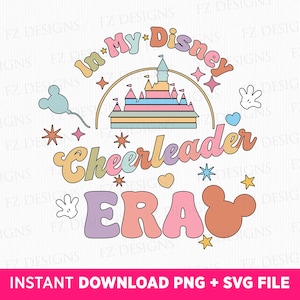 In My Cheerleader Era Svg, Family Trip Svg, Magical Kingdom Svg, Cheerleader Svg, Retro Mouse Ear Svg, Png Svg Files For Print