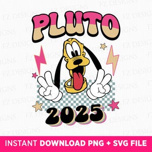 Cute Cartoon Character Svg, 2025 Family Vacation Svg, Retro Family Trip Svg, Checkered Dog Svg, Png Svg Files For Sublimation