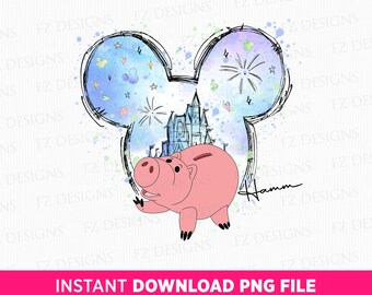 Watercolor Magical Kingdom PNG, Family Vacation Design (Instant Download)