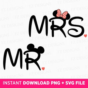 Mrs and Mr Mouse Ears Svg, Family Trip Svg, Couple Trip Svg, Magical Kingdom, Vacay Mode, Family Vacation Svg, Png Svg Files For Print