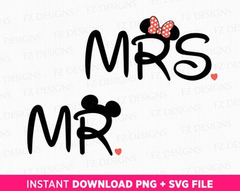 SVG Sr. e Sra. Orelhas de Rato, Férias em Família, Viagem de Casal (Arquivos PNG e SVG)