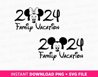 SVG de férias em família com tema de ratos em 2024, PNG de viagem em família (Download instantâneo)