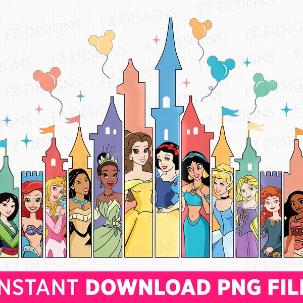 Escuadrón de Princesas (Png), Vacaciones Familiares (Png), Mejores Amigas de Princesas (Png), Viaje Familiar 2023 (Png), Reino Mágico, Archivo Png para Sublimación