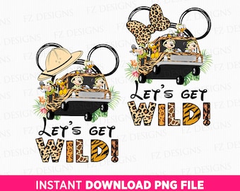 Familie Safari Reise PNG Bundle, Urlaub im Tierreich (Instant Download)