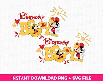 Mouse Birthday Boy Svg, 3 Years Old Svg, 4 Years Old Svg, Family Birthday Svg, Cartoon Character Svg,  Png Svg Files For Sublimation