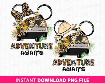 Abenteuer erwartet Safari PNG, Familienreise-Design (digitaler Download)