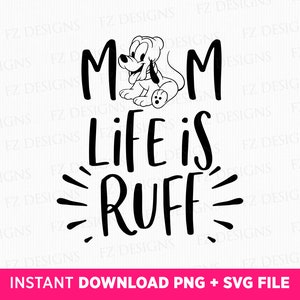 Hund Mama Leben ist Ruff SVG, lustiges Welpen-Design (SVG, PNG)