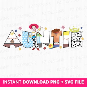 Amigos de juguete tía Svg, vaquera Svg, vacaciones familiares Svg, viaje familiar Svg, modo vacaciones, estrellas lindas Svg, archivos PNG Svg para sublimación