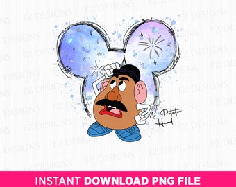 Watercolor Magical Kingdom Mr. Potato Head PNG File (Digital Download)