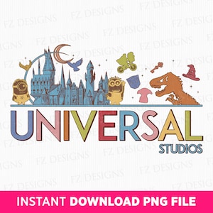 Universal Studios Png, Family Vacation Png, Family Trip Png, Magical Kingdom Png, Cute Characters Png, Vacay Mode, Png File For Sublimation