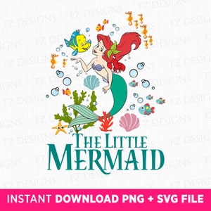 Retro Mermaid Princess Png, Mermaid Princess and Friends Png, Family Trip Png, Family Vacation Png, Png File For Sublimation