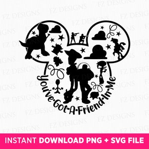 Mouse Ear Toy Friends Svg, You&#39;ve Got A Friend In Me Svg, Family Trip Svg, Family Vacation Svg, Vacay Mode, Cowboy and Friends, Png Svg File