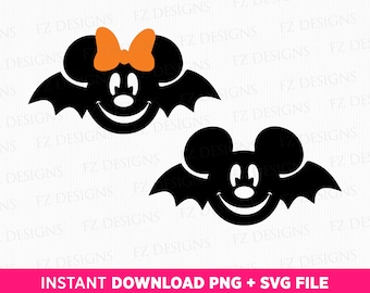 Halloween Mouse Bat SVG, Spooky Vibes, Boo (SVG PNG Files)