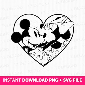 Mouse Couple Love Svg, Valentine Svg, Mouse Kiss Svg, Love Svg, Retro Valentine Svg, Funny Valentine&#39;s Day Svg, Png Svg Files For Print