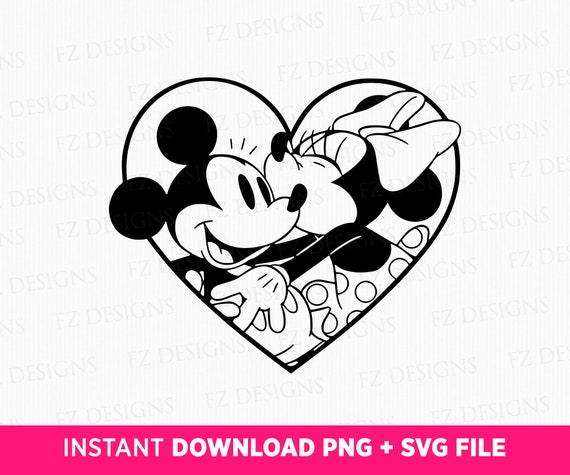 Mouse Couple Kiss SVG, Valentine's Day, Retro Design (PNG SVG) - Etsy
