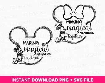 Magical Family Trip SVG, Mouse Friends Vacation (SVG PNG Files)