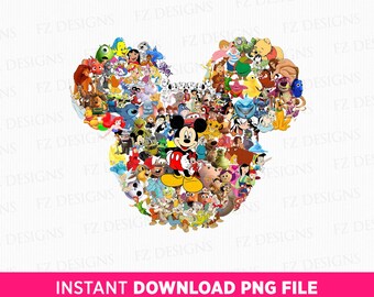 Mausohren Multi-Character PNG, Familienausflug Design (Digitaler Download)