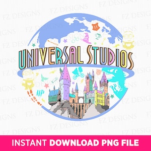 Universal Studios Png, Magical Castle Png, Family Trip Png, Family Vacation Png, Vacay Mode, Png File For Sublimation