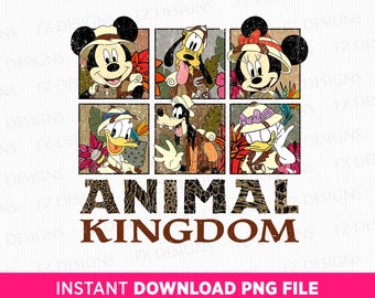 Animal Kingdom Png, Family Vacation Png, Mouse and Friends Png, Family Safari Trip Png, Retro Family Trip Png, Png File For Sublimation