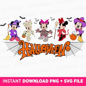 Halloween Miss Mouse SVG, Witch, Mummy, Sublimation PNG File