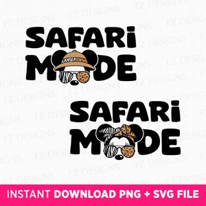Safari Mode Bundle Svg, Family Safari Trip Svg, Family Vacation Svg, Mouse Couple Svg, Vacay Mode, Png Svg Files For Print, Instant Download