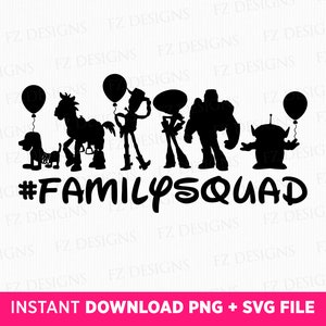 Family Squad Svg, Toy Friends with Balloons Svg, Cowboy and Friends Svg, Family Trip Svg, Family Vacation Svg, Vacay Mode, Svg Png Files