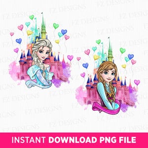 Princesses Png, Magical Kingdom Png, Girls Trip Png, Besties Png, Balloons Png, Family Vacation Png, Family Trip Png, Png For Sublimation