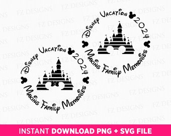 Férias em Família 2024 SVG, Reino Mágico, Viagem de Casal (Arquivo PNG)