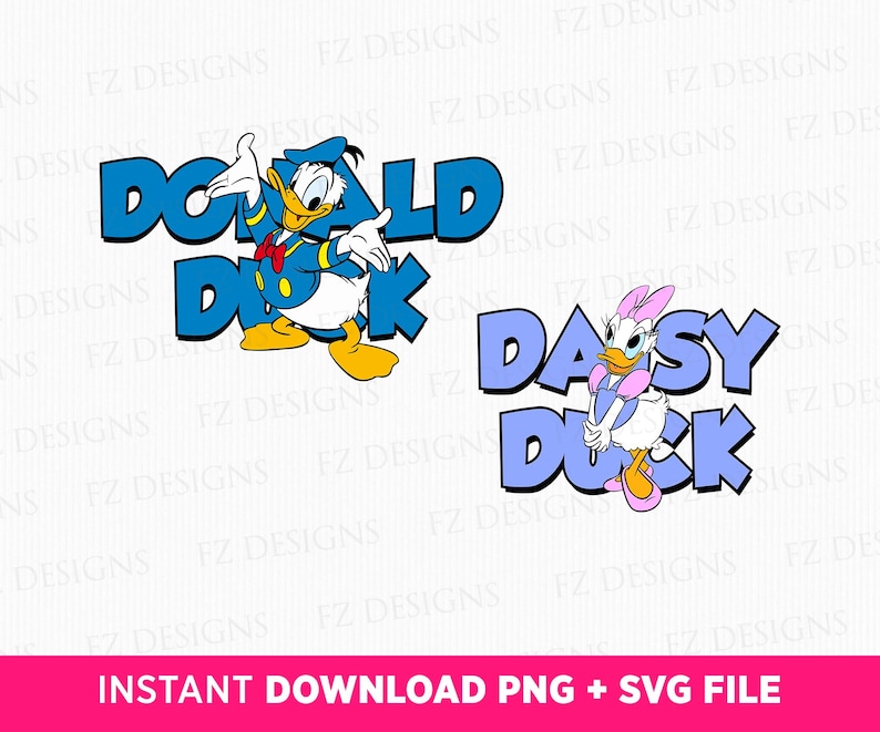 Donald and Daisy Duck SVG, Couple Vacation, Family Trip (instant ...