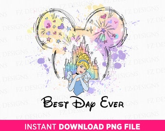 Watercolor Princess Castle PNG, Family Vacation Design (PNG File)
