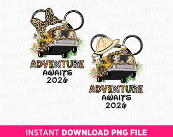 2026 Family Safari Tour PNG, Maus und Freunde (Digitaler Download)