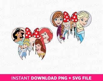 Princess Mouse Ear SVG, Family Trip Design (PNG, SVG)