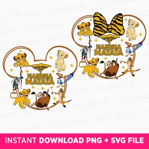 Lion and Friends Family Trip SVG, Mouse Ears Design (Instant Download)