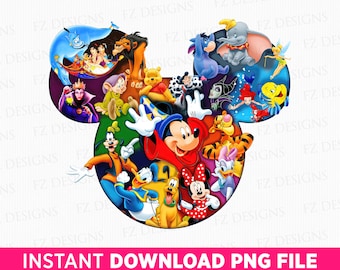 Maus Kopf Zeichen Clipart, Familienurlaub PNG-Datei (digitaler Download)